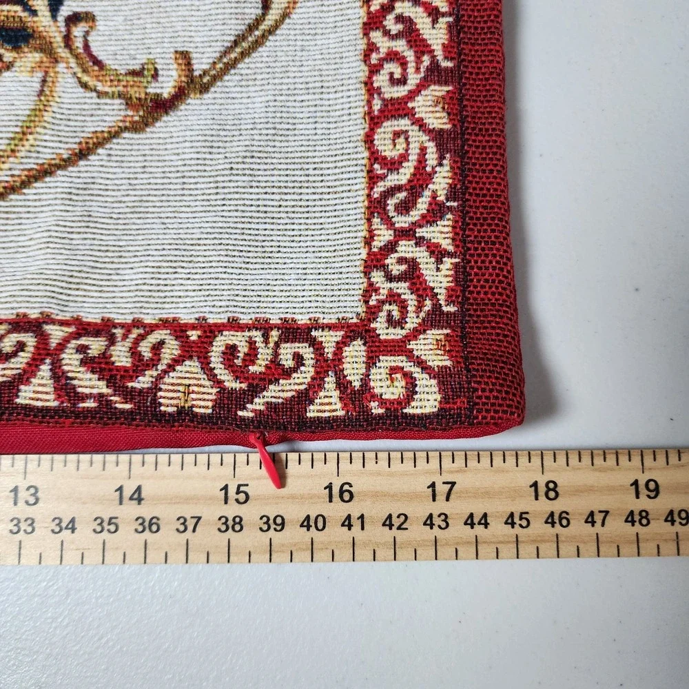 Christmas Santa With Reindeer Woven Pillow Covers Shams Set Of 2 Holiday Decor